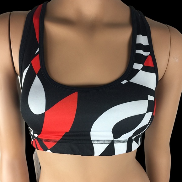 NEW Red/Black/White Open Back Sports Bra - Picture 1 of 4